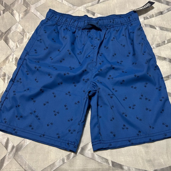 NWT Oshkosh B’gosh Boy’s Palm Tree Tropical Blue Quick Dry Active Shorts Size 14 - Picture 1 of 5